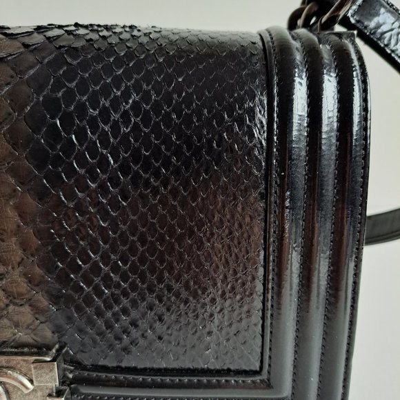 Chanel Black Python Medium Boy Flap Bag - Picture 13 of 16